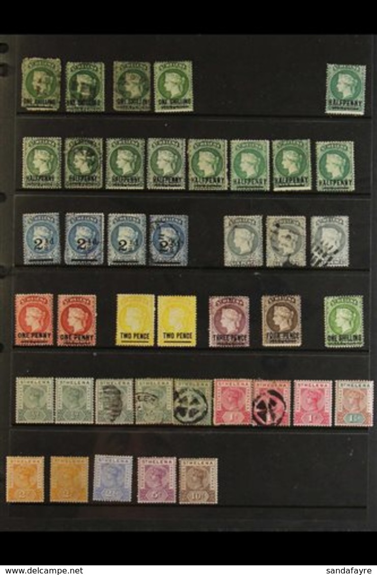 BRITISH ATLANTIC ISLANDS 1860's-1980's INTERESTING MINT, NHM & USED RANGES On Stock Pages, Includes ST HELENA 1864-80 1s - Andere & Zonder Classificatie