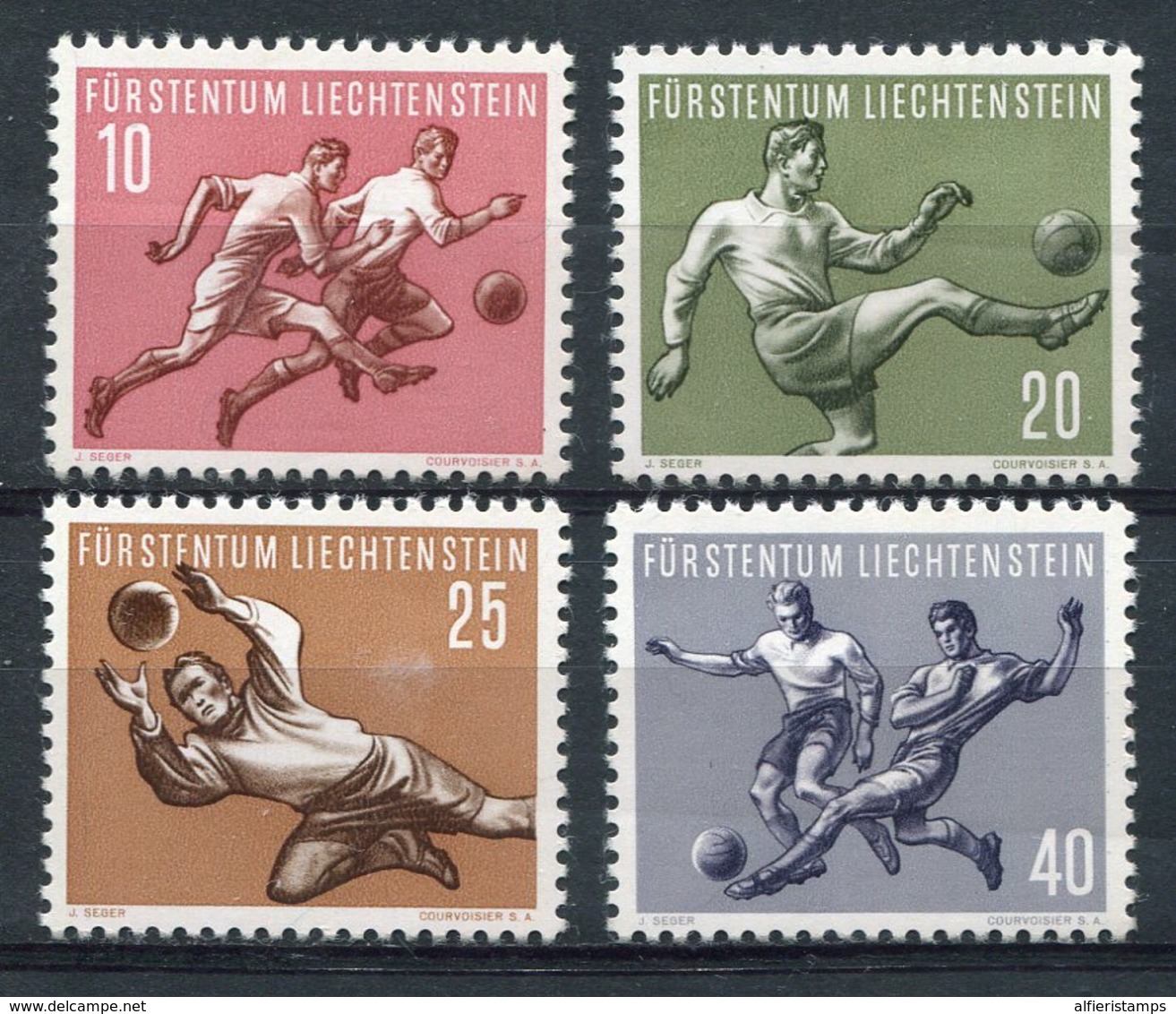 1954  - LIECHTENSTEIN - FOOT BALL- 4 VAL. M.N.H.- LUXE ! ! - Unused Stamps