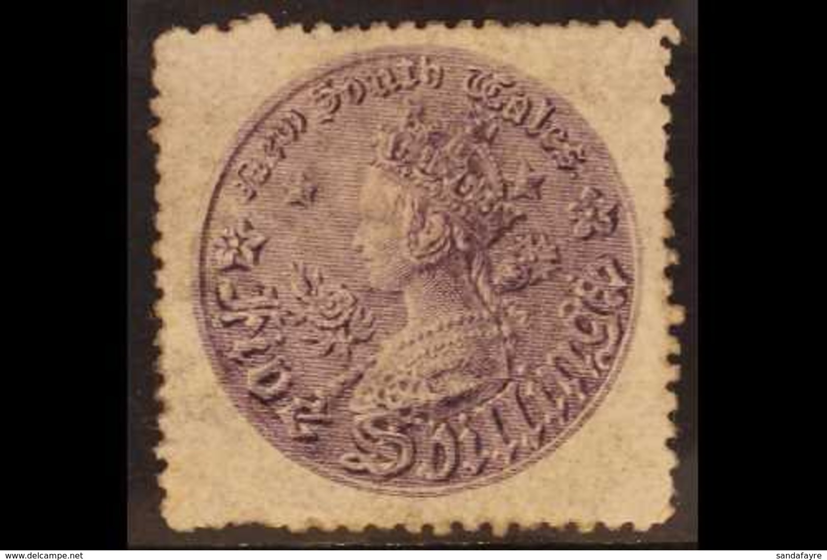 NEW SOUTH WALES 1861 5s Dull Violet Coin, Perf. 13 SG 174a, Mint With Good Colour And Large Part Gum, Showing "stepped"  - Sonstige & Ohne Zuordnung
