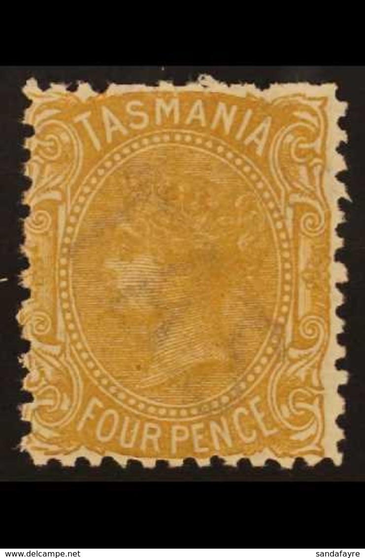 TASMANIA 1871-78 4d Buff Perf 12, SG 153, Very Fine Never Hinged Mint. Superb. For More Images, Please Visit Http://www. - Andere & Zonder Classificatie