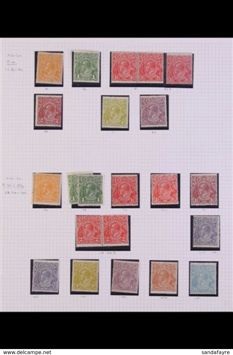 1913-1936 KGV HEADS MINT COLLECTION In Hingeless Mounts On Album Pages. With 1913 1d Including Pale Rose-red Block Of Fo - Andere & Zonder Classificatie