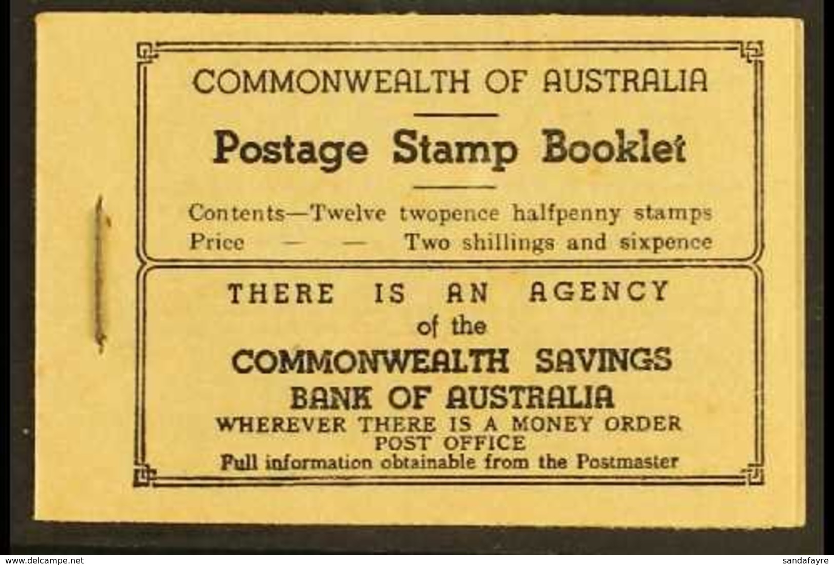BOOKLETS 1942 2s 6d Booklet, Black On Buff Cover, With Waxed Interleaves And Postal Rates On Back Cover, SG SB28a, Very  - Other & Unclassified