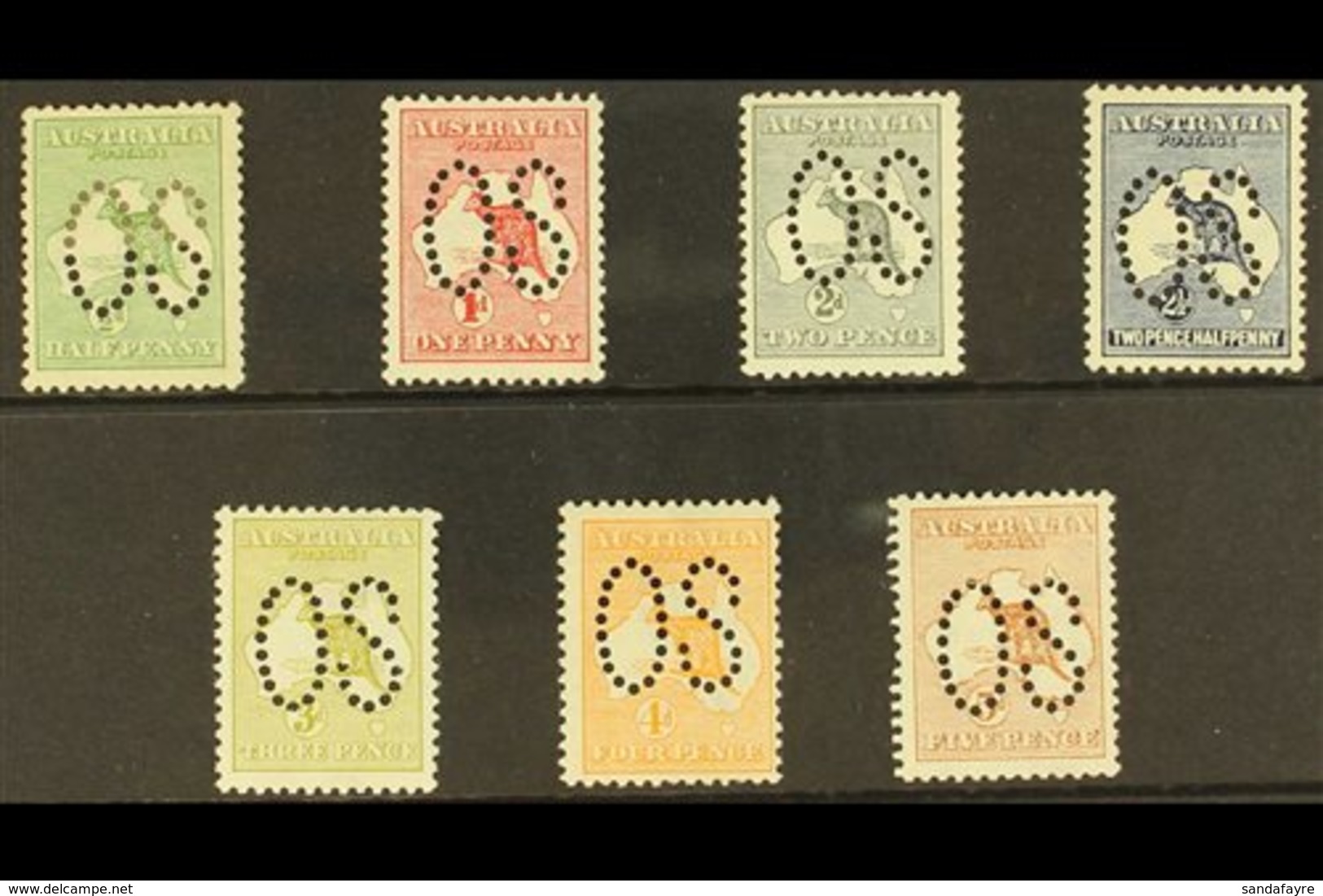 OFFICIAL 1913 Roo Set Complete To 5d (we Believe The 3d To Have Faked Punctures But Have Left It In For Interest), SG O1 - Altri & Non Classificati