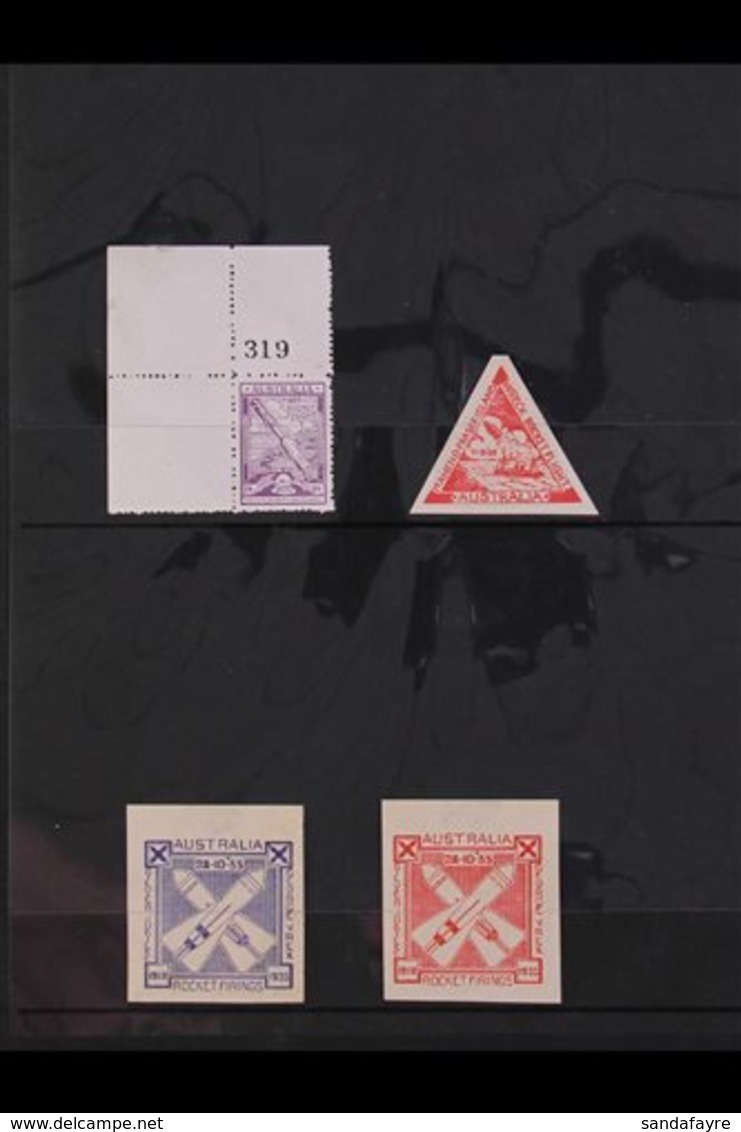 ROCKET POST 1934-75 Collection Of Rocket Flight Labels And Illustrated Covers, Includes 1934 "SS Candobar-Brisbane" Firs - Altri & Non Classificati