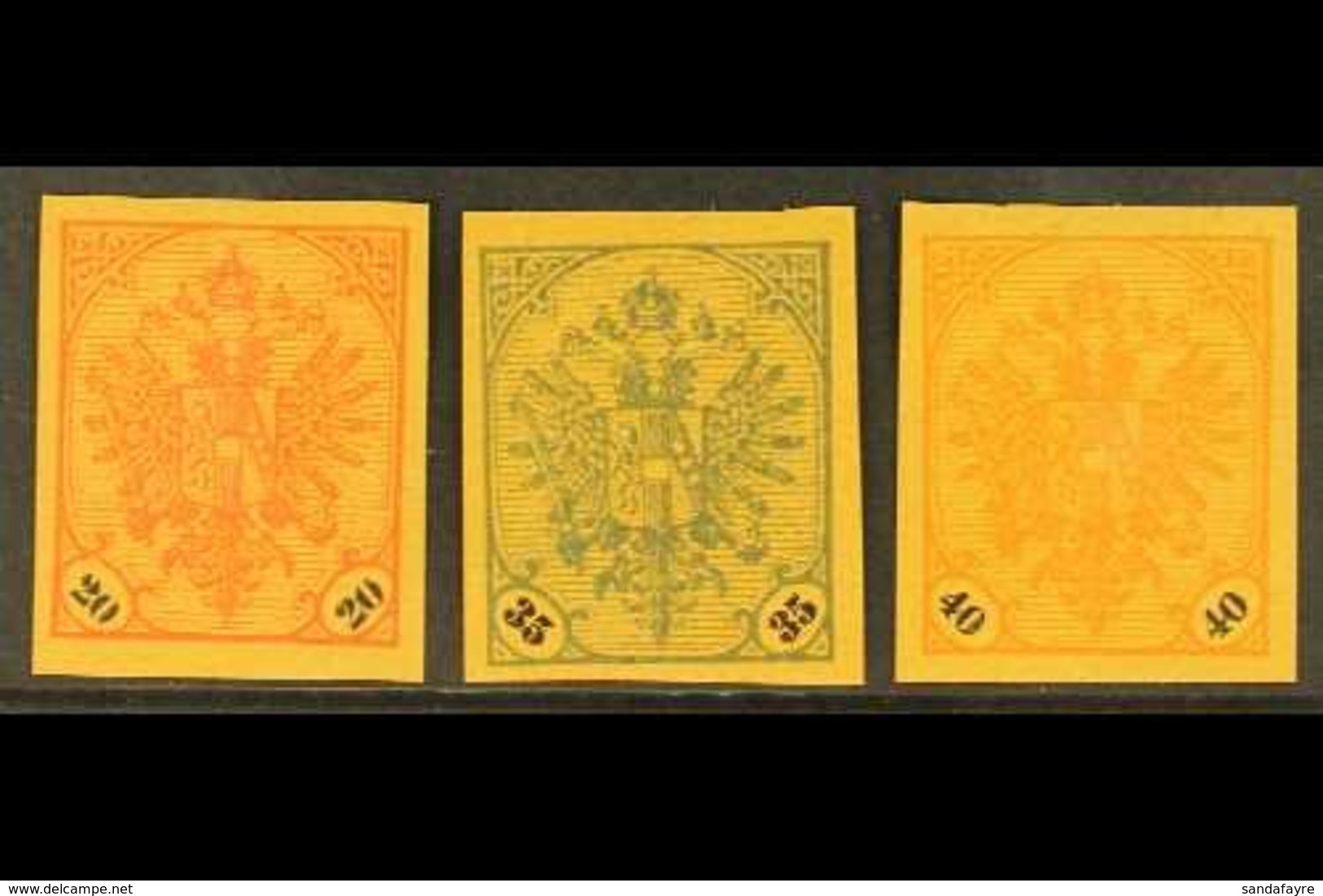 BOSNIA AND HERZEGOVINA 1901-05 Arms Complete Set Of IMPERF PLATE PROOFS Printed On Ungummed Ochre Medium Paper, Michel 2 - Andere & Zonder Classificatie