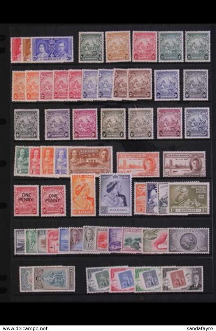 1937-52 KGVI FINE MINT COLLECTION. A Complete "Basic" Mint Collection From Coronation To Centenary Set, SG 245/88 Plus M - Barbades (...-1966)