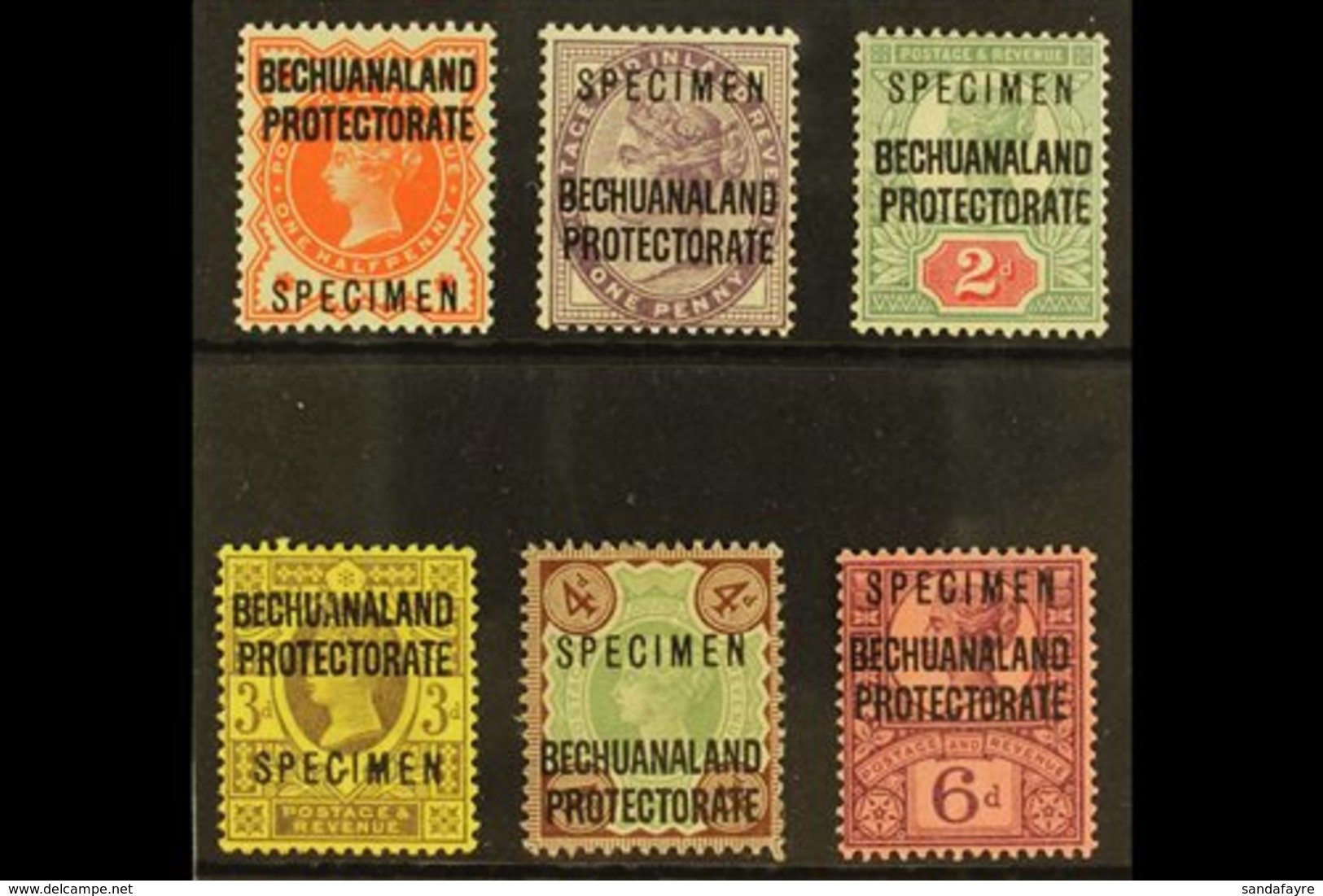 1897 SPECIMENS Set To 6d (less ½d Blue Green) Opt'd "Specimen", SG 59s/65s (less 60s), Very Fine Mint. (6 Stamps) For Mo - Autres & Non Classés