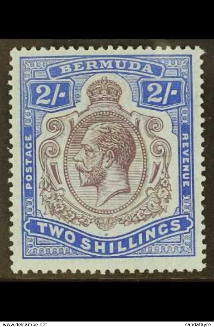 1918-22 2s Purple And Blue, Damaged Leaf At Bottom Right, SG 51bf, Fine Mint. For More Images, Please Visit Http://www.s - Bermudes