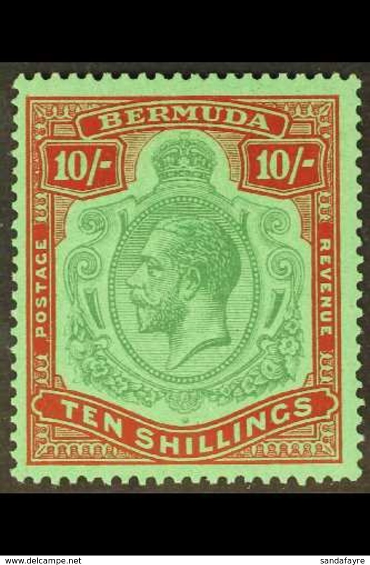 1924-32 10s Green & Red/pale Emerald, SG 92, Very Fine, Lightly Hinged Mint For More Images, Please Visit Http://www.san - Bermuda