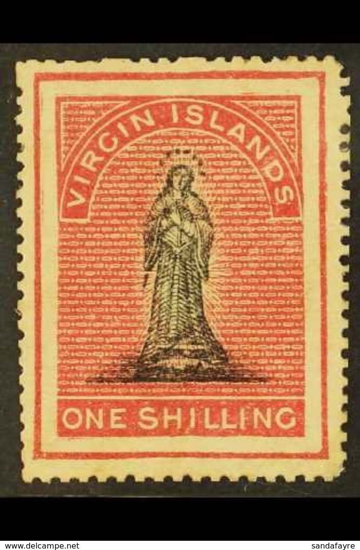 1868 1s Black And Rose Carmine On White Paper, SG 21 (position 13), Fine Mint, Signed Brun. For More Images, Please Visi - British Virgin Islands