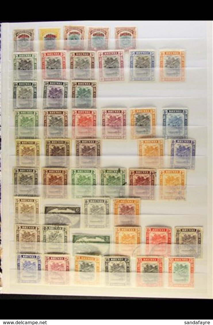 1906-1947 COLLECTION On A Stock Page, Mint And Used, Inc 1906 Opts To 30c On 16c Inc 5c On 16c Mint, 1907-10 Mint Set To - Brunei (...-1984)