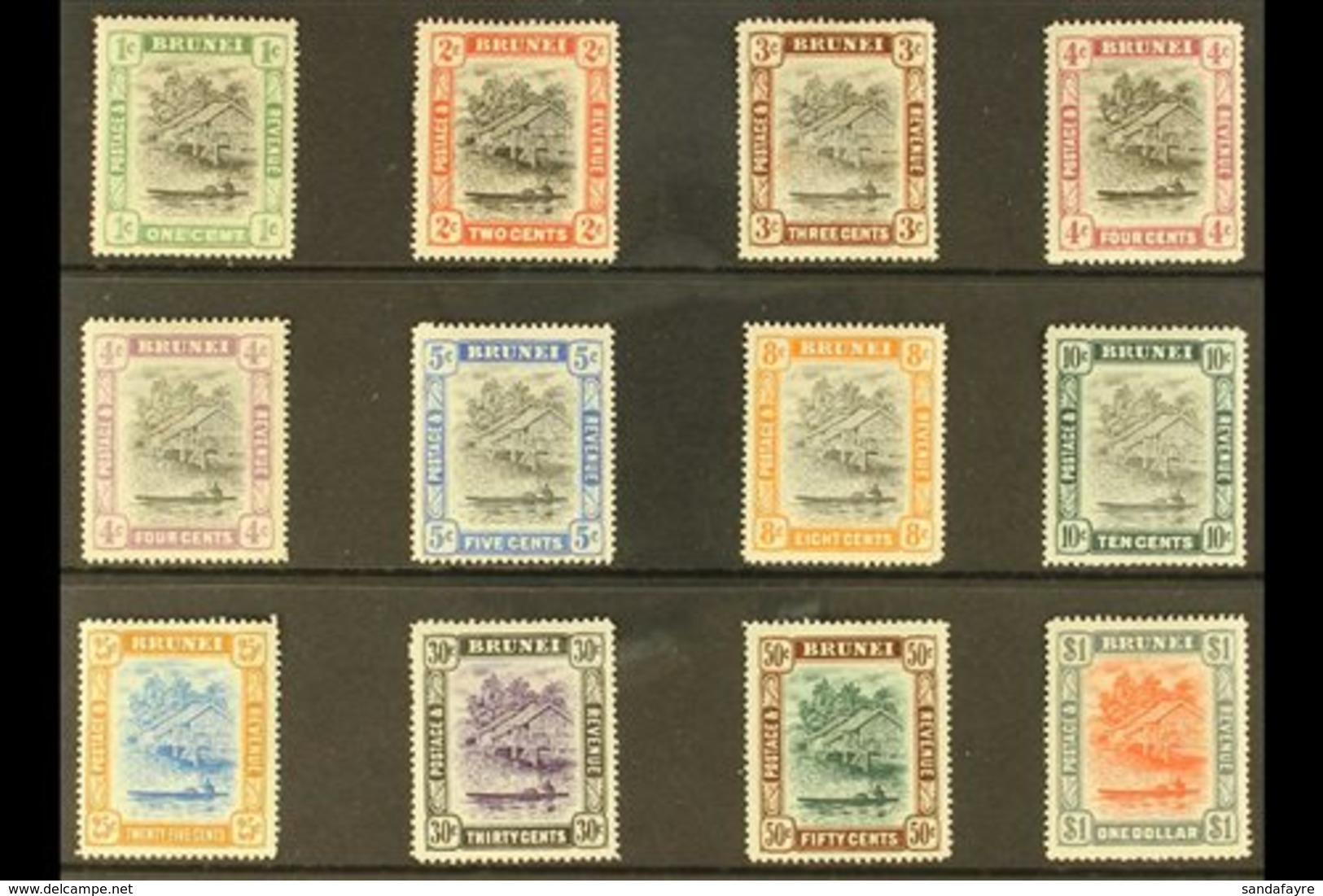 1907-10 MCA Wmk Definitive Set With 4c Listed Shade, SG 23/33, Fine Mint (12 Stamps) For More Images, Please Visit Http: - Brunei (...-1984)