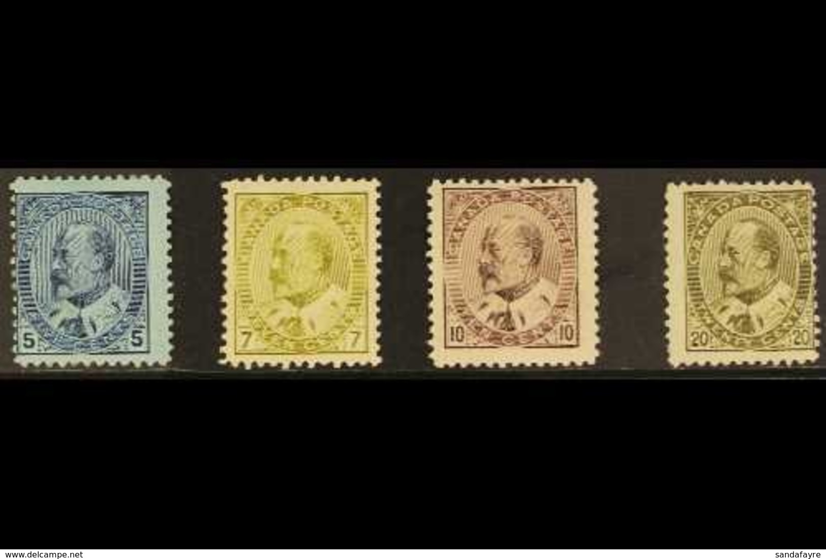 1903-12 King Edward VII Mint Group With 5c Blue On Bluish, SG 178, 7c Greenish-bistre, SG 181, 10c Brown-lilac, SG 182,  - Other & Unclassified