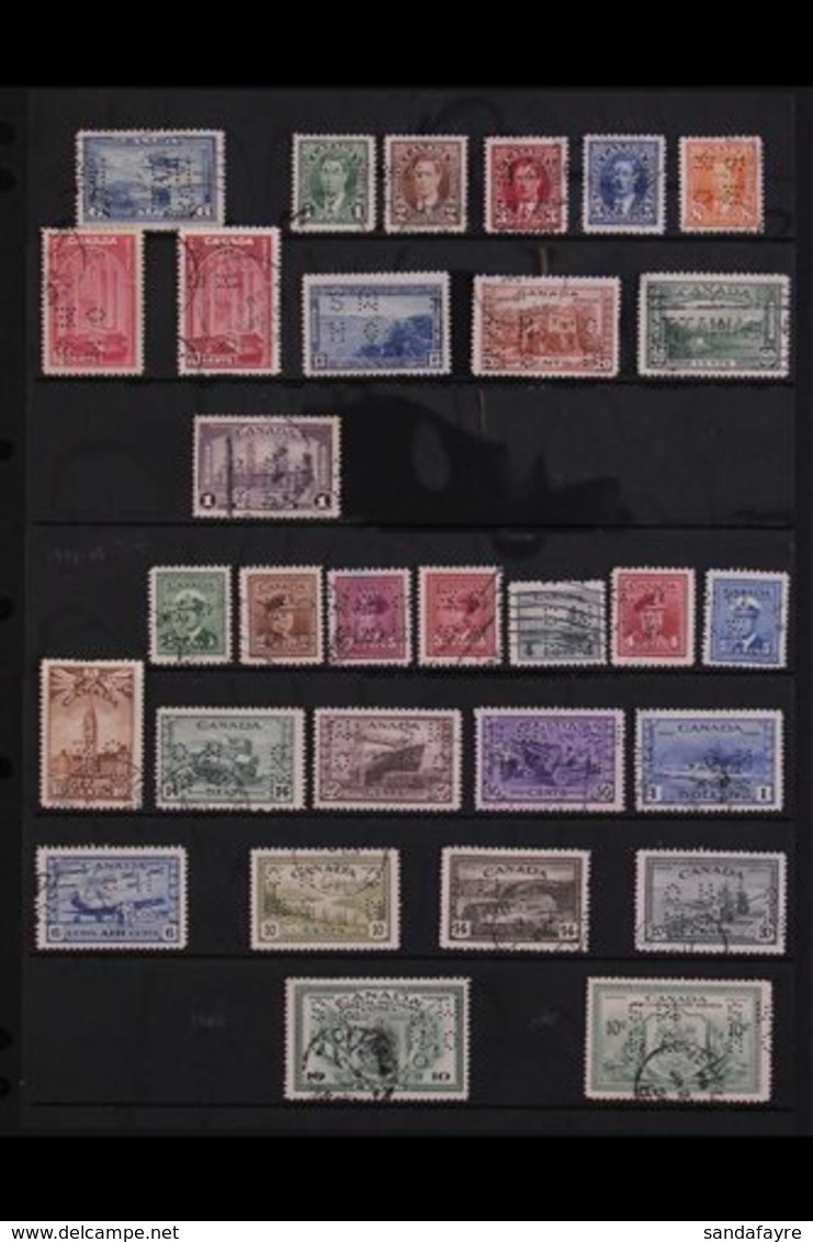 OFFICIALS 1937-46 ALL DIFFERENT USED COLLECTION Presented On A Stock Page That Includes (type O1 Perfin) 1937 6c Blue Ai - Autres & Non Classés