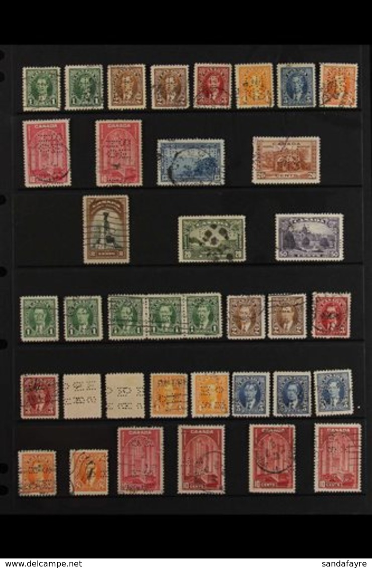 OFFICIALS 1937-1949 KGVI USED COLLECTION Presented On Stock Pages With A Good Representation Of Both Large Perfins (Type - Autres & Non Classés