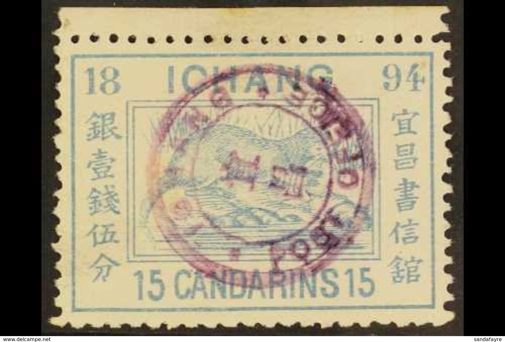 ICHANG LOCAL POST 1894 15ca Dull Light Blue, Otter, SG 7, Very Fine Used. For More Images, Please Visit Http://www.sanda - Autres & Non Classés