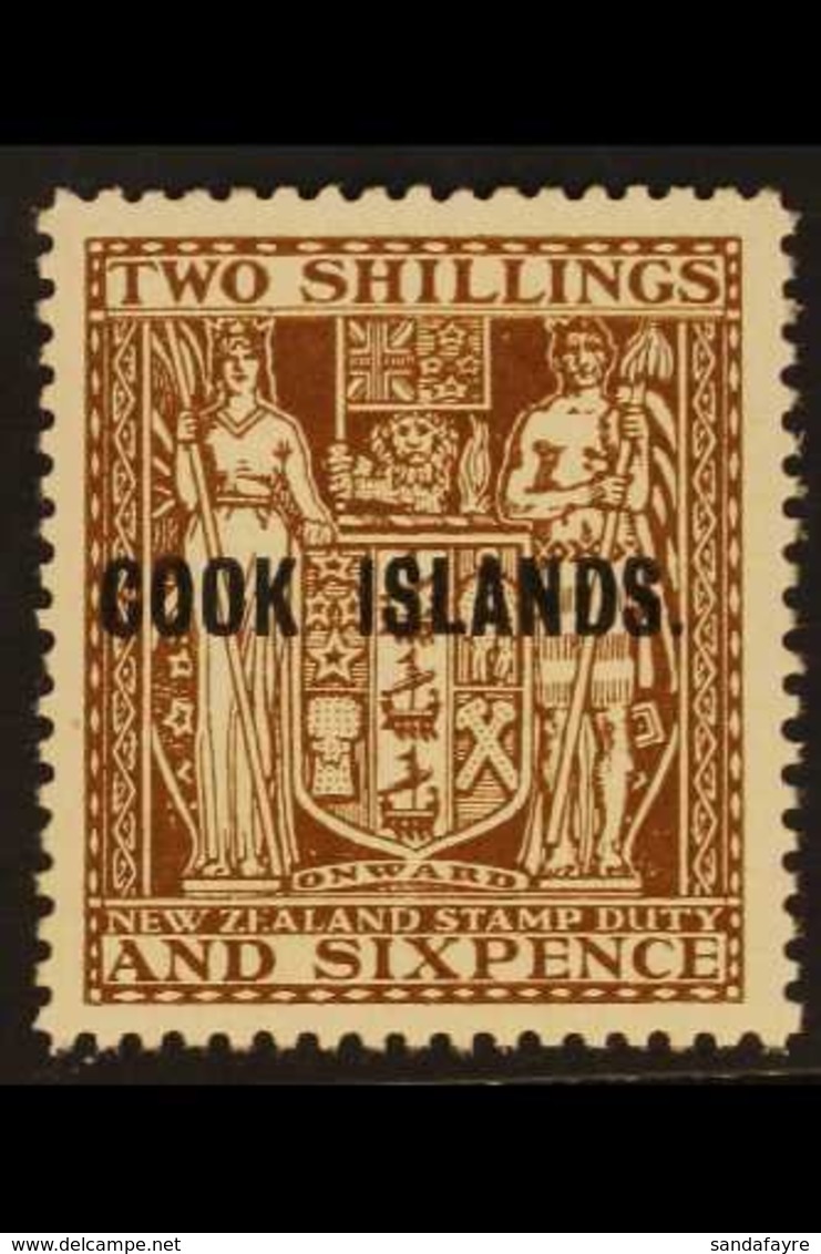 1946 2s6d Dull Brown Arms, Watermark Upright, SG 131, Very Fine Mint. For More Images, Please Visit Http://www.sandafayr - Cook Islands