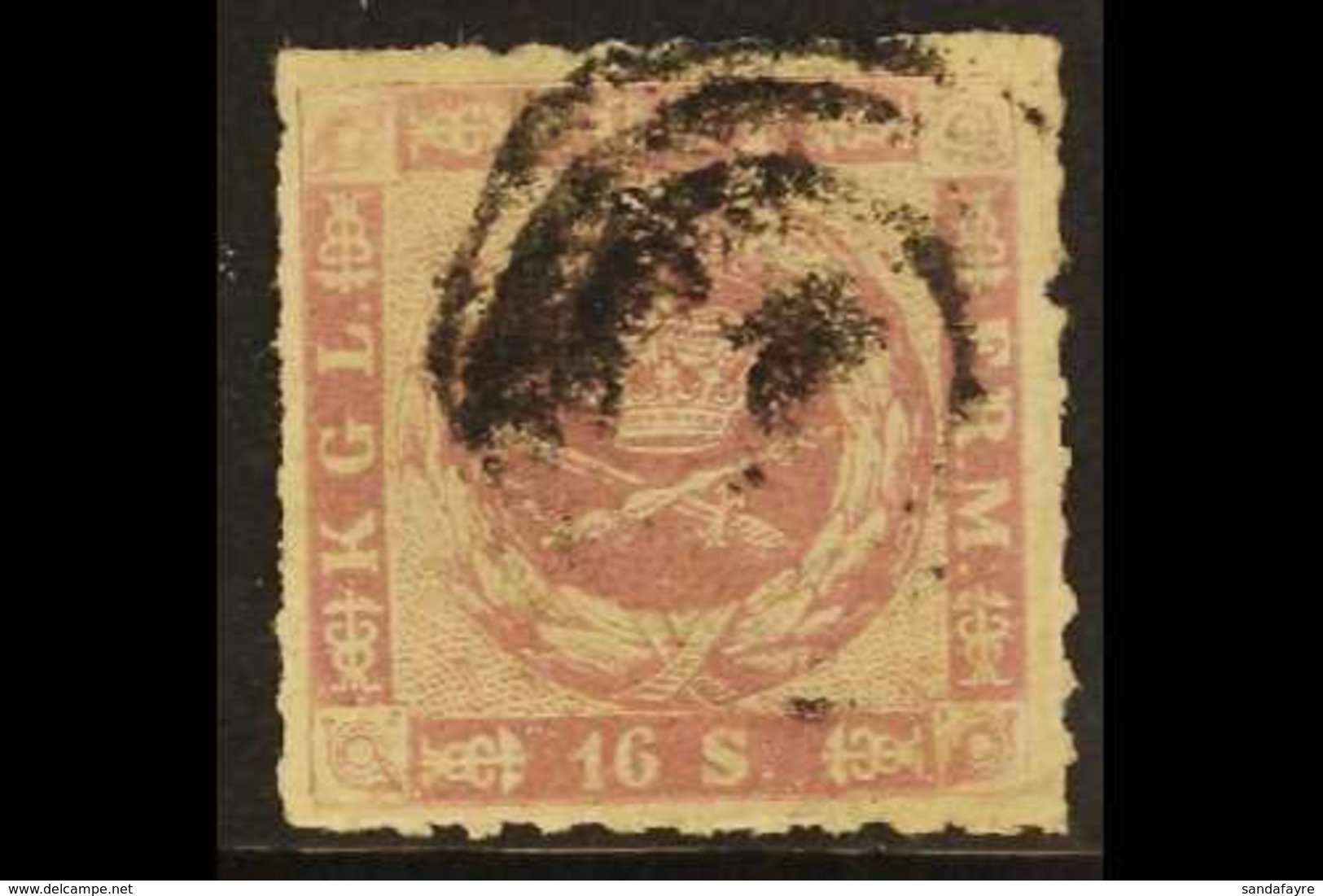1863 16sk Rosy Mauve Rouletted 11 (Facit 10, SG 21, Michel 10), Used With Fresh Colour, An Attractive Example Of This Is - Andere & Zonder Classificatie