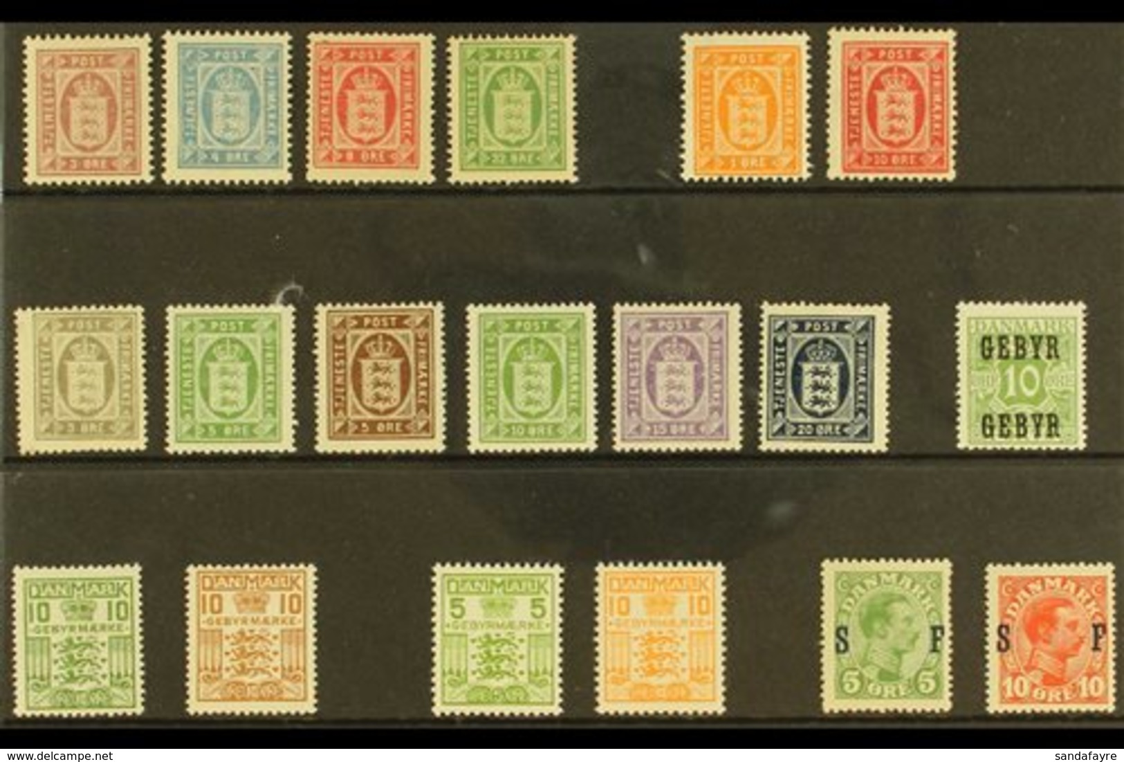 OFFICIALS 1875-1934. A Fine Mint Selection On A Stock Card That Includes 1875-1902 Crown Wmk Range To 32ore, 1914-23 Cro - Altri & Non Classificati