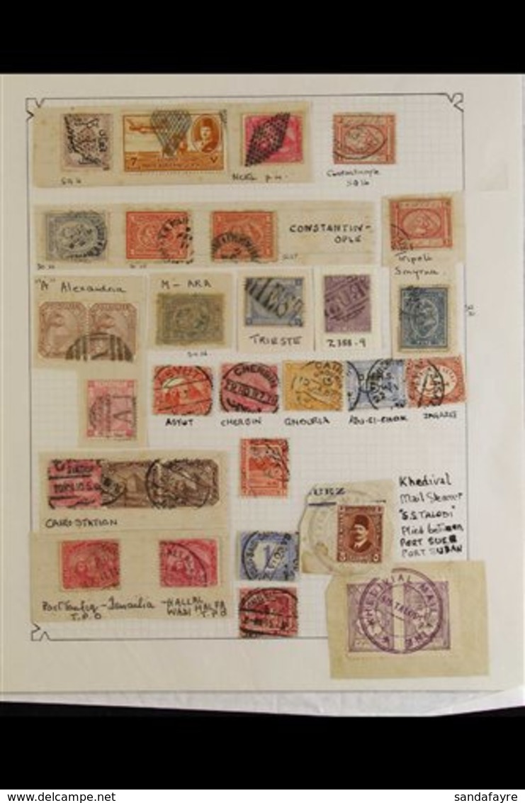 POSTMARKS COLLECTION A Mostly 19th Century To Early 20th Century Assembly Incl Asyut, Cherbin, Ghouria, Abu-el-chouk, Za - Other & Unclassified