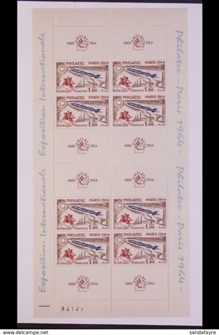 1964 (5 June) "PHILATEC PARIS 1964" Complete Sheet Of 8 Stamps Plus 8 Labels (SG MS1651a, Yvert Bloc 6), Superb Never Hi - Andere & Zonder Classificatie