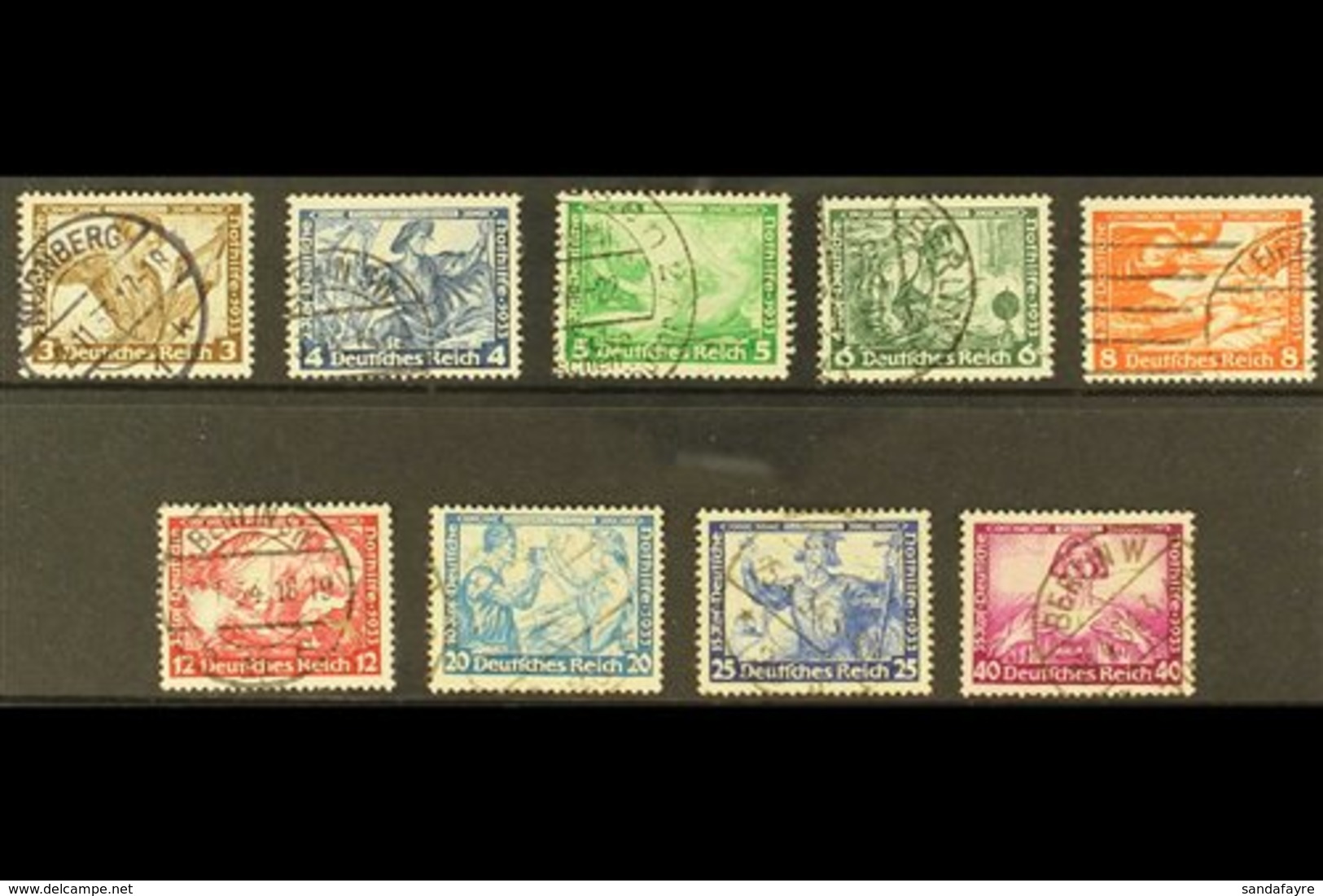 1933 Wagner Complete Set (Michel 499/507, SG 513/21), Fine Used, Fresh. (9 Stamps) For More Images, Please Visit Http:// - Andere & Zonder Classificatie