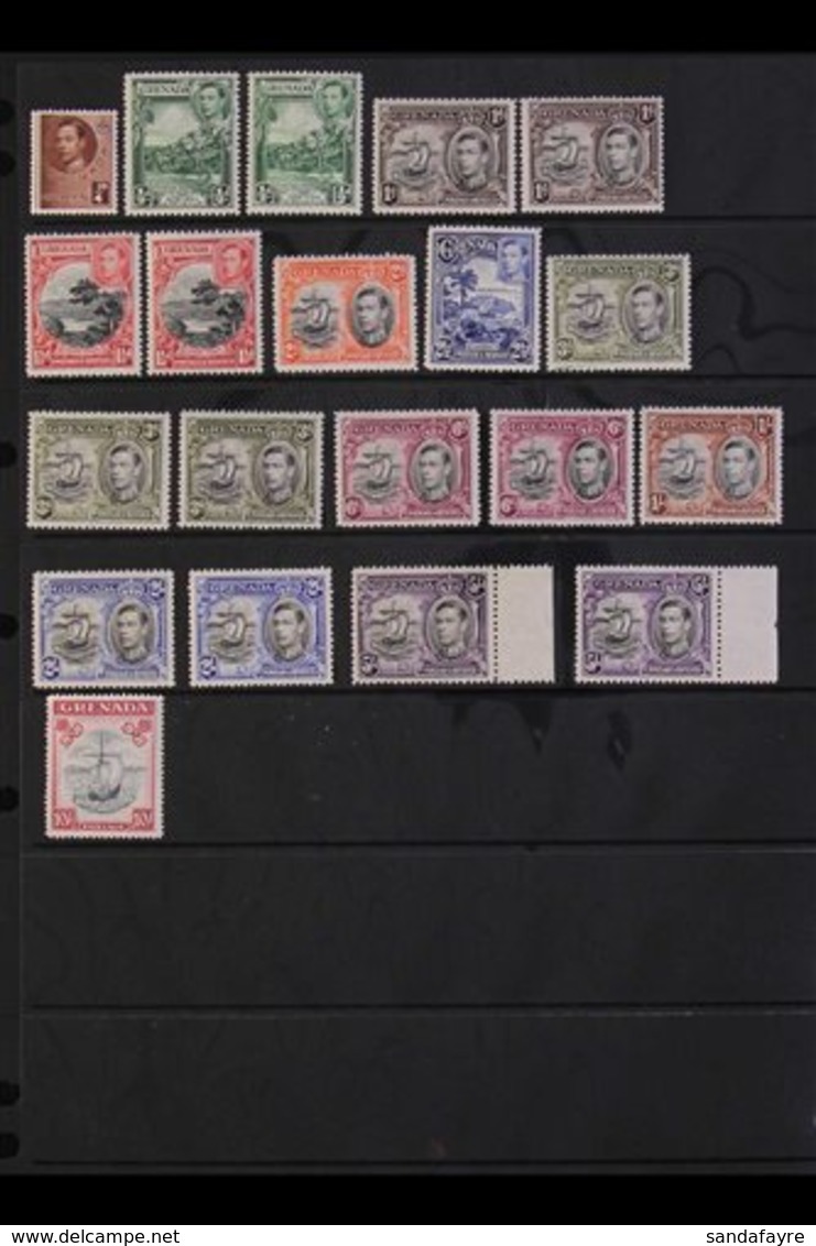1938-50 NHM PICTORIAL DEFINITIVES. A Complete "Pictorials" Basic Set, SG 152/163f, Plus Some Additional Perfs To 5s, Nev - Grenade (...-1974)