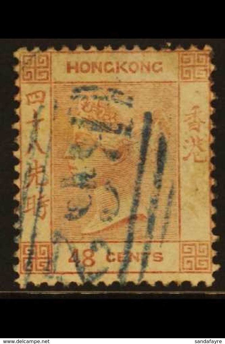 1862-3 48c Rose, No Watermark, SG 6, Used, "B 62" Numeral Cancel Struck In Blue, Cat.£350. For More Images, Please Visit - Andere & Zonder Classificatie