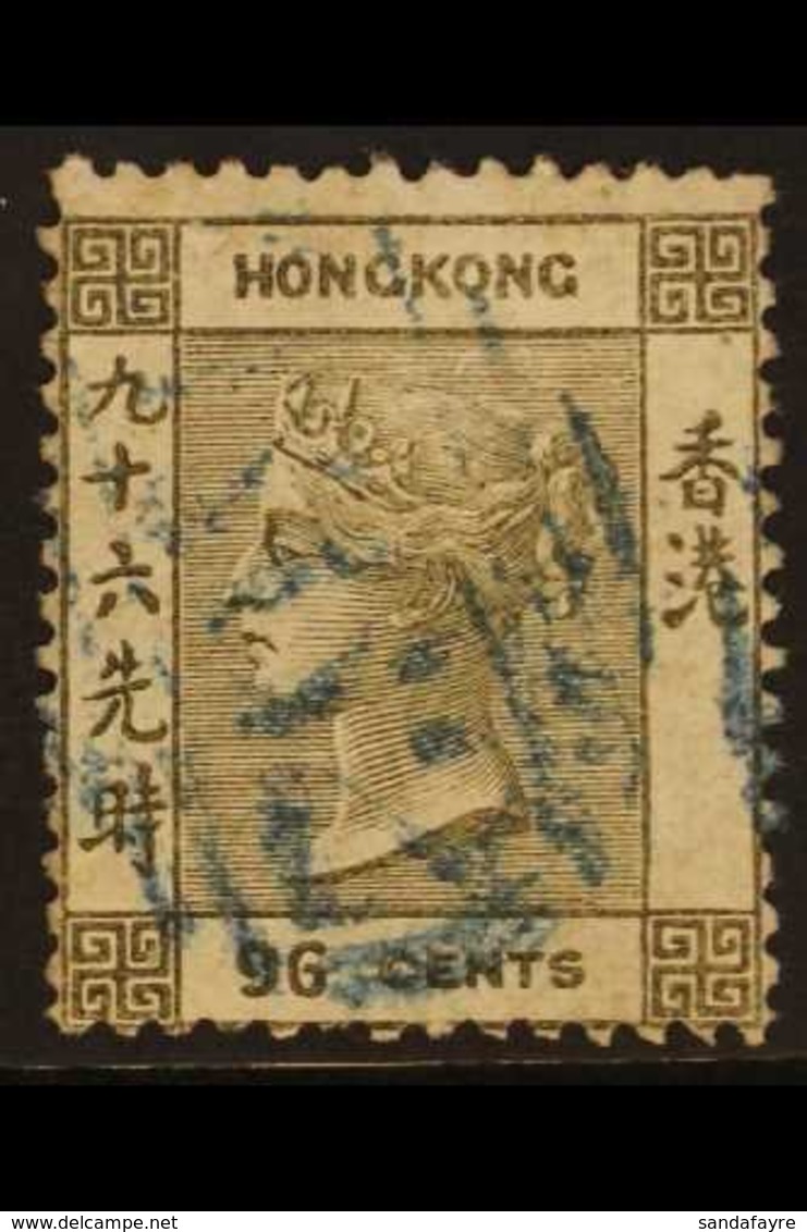 1862-63 96c Brownish Grey, SG 7, Used With Blue Cancel, Tiny Thin Spot, Fresh Colour, Cat £450. For More Images, Please  - Andere & Zonder Classificatie