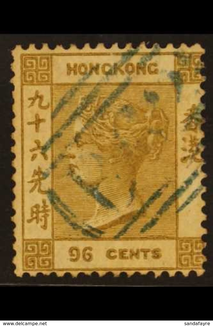 1863-71 96c Olive-bistre, Wmk Crown CC, SG 18, Fine Used, Light Strike Of "B 62" Numeral In Blue. For More Images, Pleas - Autres & Non Classés