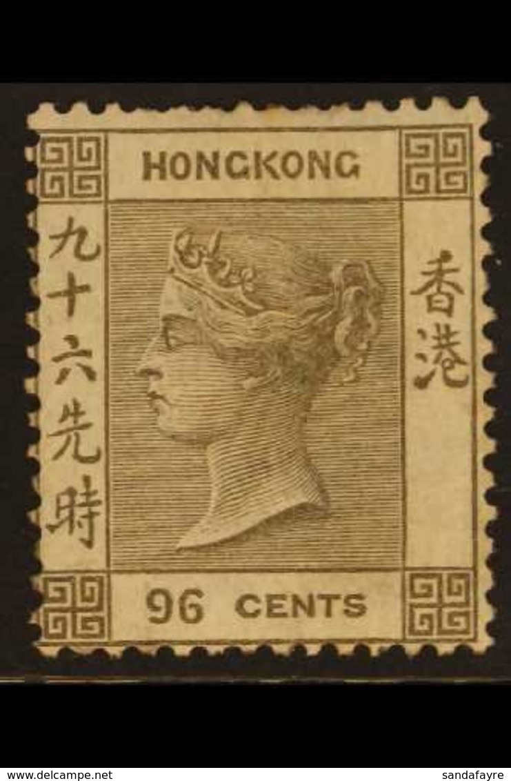 1863-71 96c Brownish Grey, Wmk Crown CC, SG 19, Unused With Gum, Couple Of Blunt Perfs At Top, Cat. £1500. For More Imag - Other & Unclassified