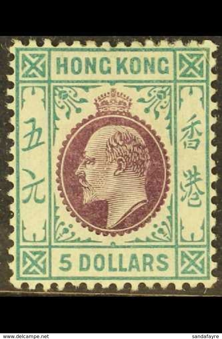 1904-06 $5 Purple And Blue-green, SG 89, Fine Mint. For More Images, Please Visit Http://www.sandafayre.com/itemdetails. - Autres & Non Classés