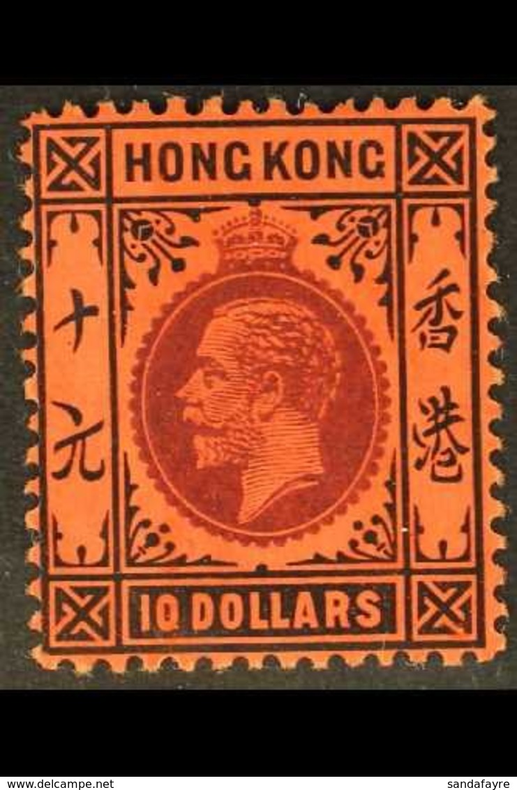 1912-21 $10 Purple And Black / Red, Wmk Mult Crown CA, SG 116, Mint Lightly Hinged. Superb. For More Images, Please Visi - Autres & Non Classés