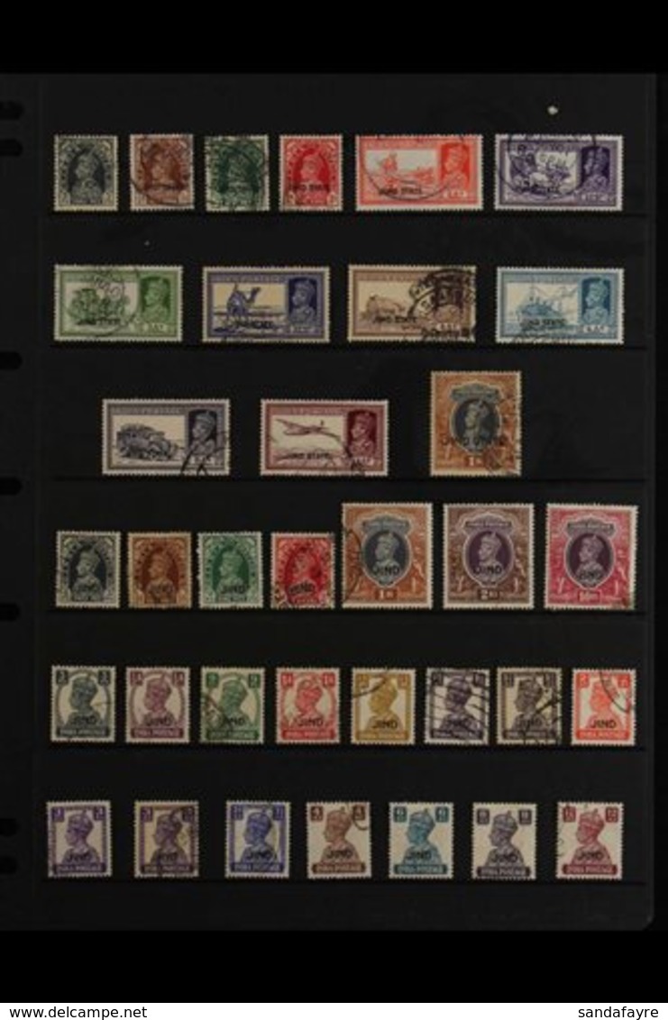 JIND 1937-43 KGVI FINE USED COLLECTION Presented On A Stock Page That Includes 1937-8 Overprinted Definitives Set To 1r, - Autres & Non Classés