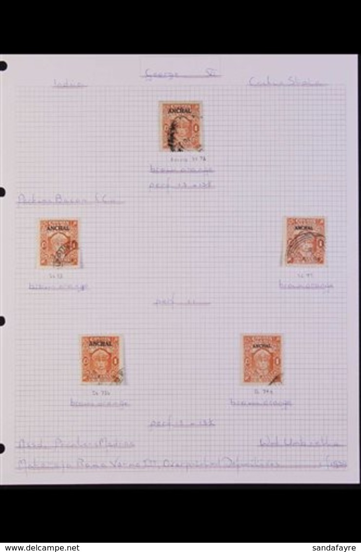 COCHIN 1939-44 FINE USED GROUP - 1939 "ANCHAL" Ovpts Incl. 1a With SG Type 19 Ovpt, Perf.13x13½ (SG 73b) & 1942-4 Surcha - Autres & Non Classés