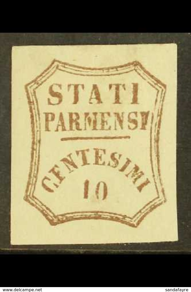 PARMA 1859 10c Brown, Sass 14, Superb Mint Og, With Bright Even Colour And Large Margins. Beautiful Example Of This Scar - Non Classés