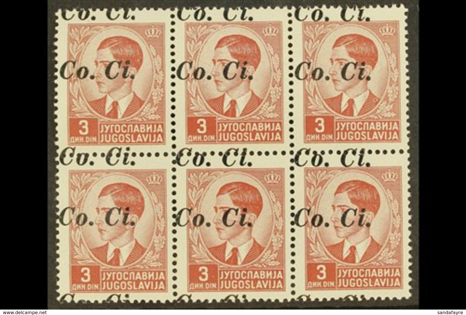 WWII - OCCUPATION OF KUPA (FIUME) 1941 3d Red Brown, Overprinted "Co. Ci.", Variety "overprint Double", Sass 6aa, Superb - Non Classés