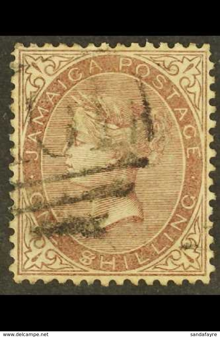 1860-70 1s Dull Brown With "$" For "S" In "SHILLING" Variety, SG 6c, Fine Used With The Variety Clear, Well- Centered. F - Jamaïque (...-1961)