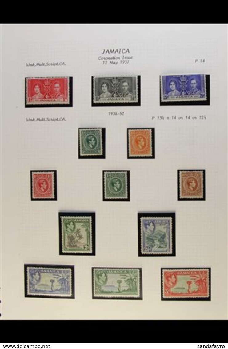 1937-52 KGVI FINE MINT COLLECTION Complete For Basic KGVI Issues, 1938-52 Defins Perfs Of 5s & 10s Values, SG 118/152, F - Giamaica (...-1961)