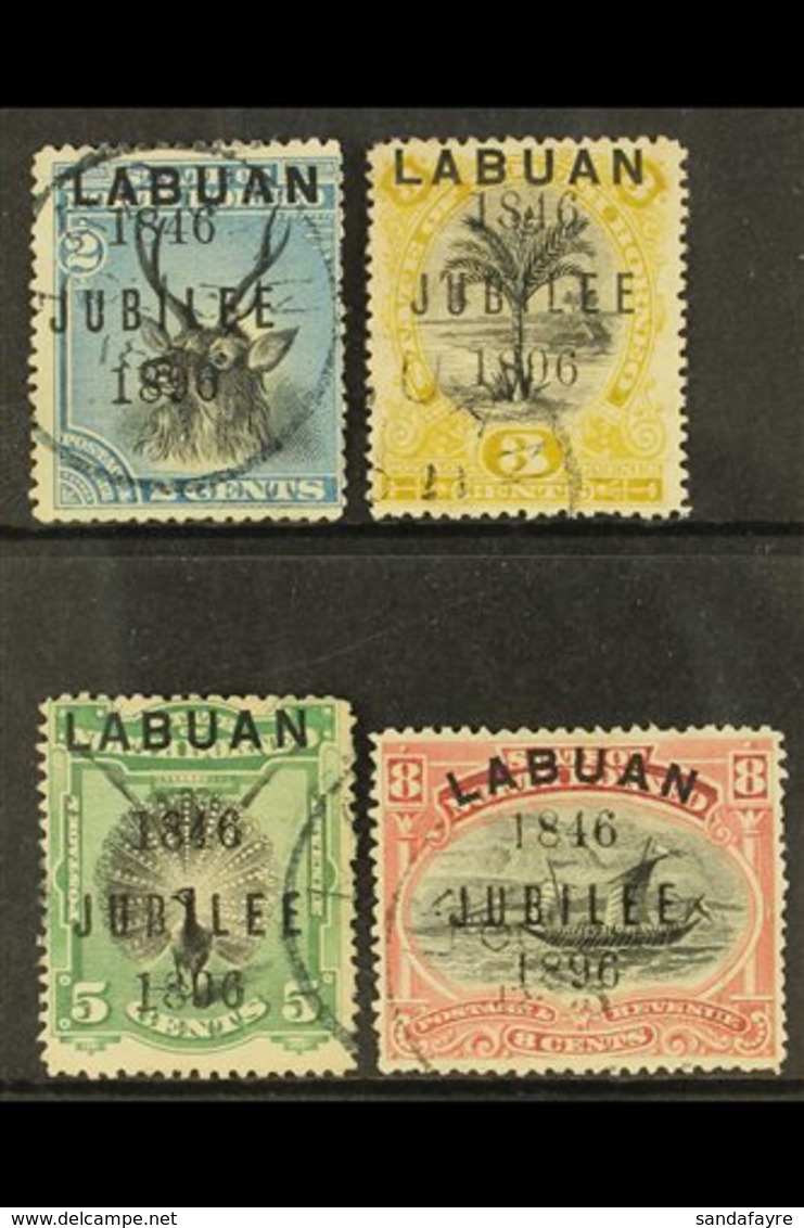 1896 Jubilee 2c, 3c, 5c & 8c All Perf 13½-14, SG 84d, 85d, 86b & 88b, Very Fine Used (4 Stamps) For More Images, Please  - Bornéo Du Nord (...-1963)