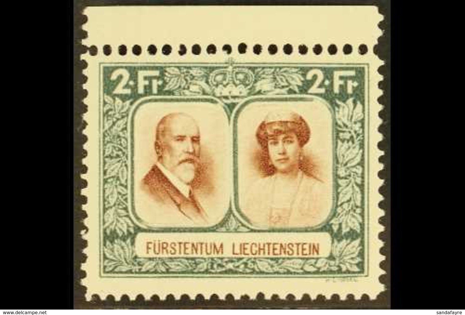 1930 2f Red-brown & Deep Bluish Green Prince And Princess Perf 11½ (Michel 107 B, SG 109B), Superb Never Hinged Mint Upp - Sonstige & Ohne Zuordnung