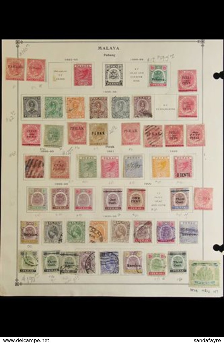 1880's-1980's INTERESTING COLLECTION/ACCUMULATION. Mint & Used Stamps On Various Pages, Includes JOHORE 1896-99 To 25c U - Sonstige & Ohne Zuordnung