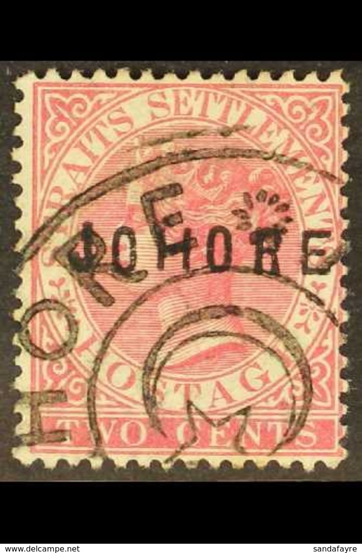 JOHORE 1884-86 2c Pale Rose "JOHORE" 16mm Long Overprint With "H" & "E" Wide And "J" Raised, SG 3, Fine Used With Star & - Sonstige & Ohne Zuordnung