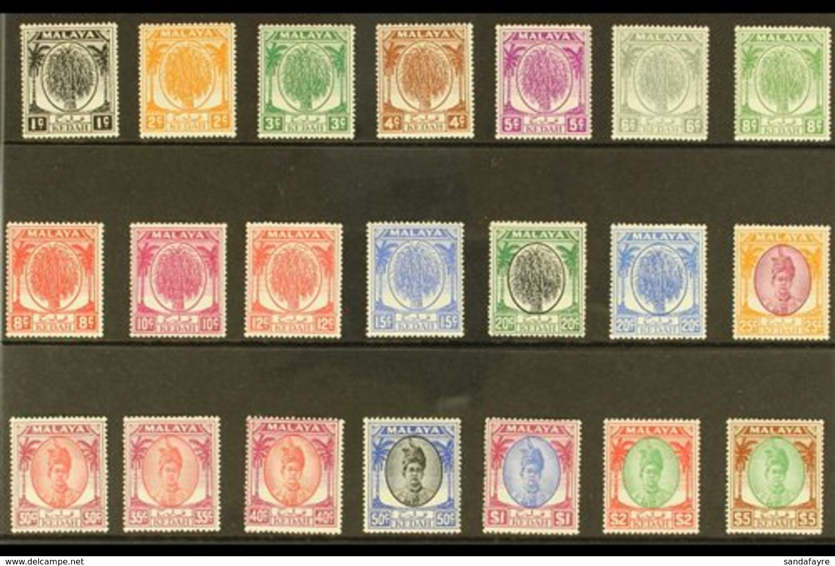 KEDAH 1950-55 Definitive Complete Set, SG 76/90, Never Hinged Mint (21 Stamps) For More Images, Please Visit Http://www. - Altri & Non Classificati