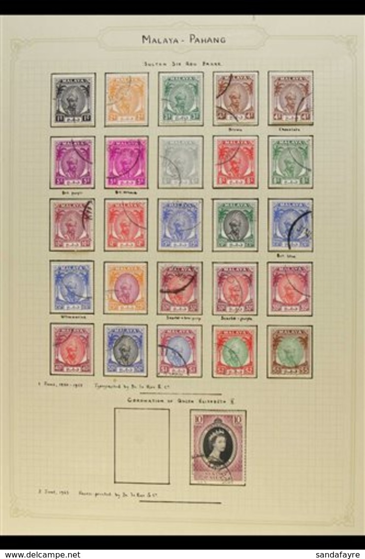 PAHANG 1950-1970 VERY FINE USED COLLECTION On Album Pages. Includes 1950-56 Bakar Definitive Set Plus All Additional Lis - Altri & Non Classificati