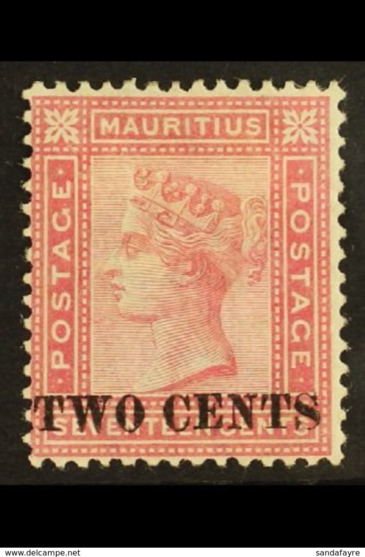 1891 2c On 17c Rose, SG 119, Fine Mint For More Images, Please Visit Http://www.sandafayre.com/itemdetails.aspx?s=588907 - Mauritius (...-1967)