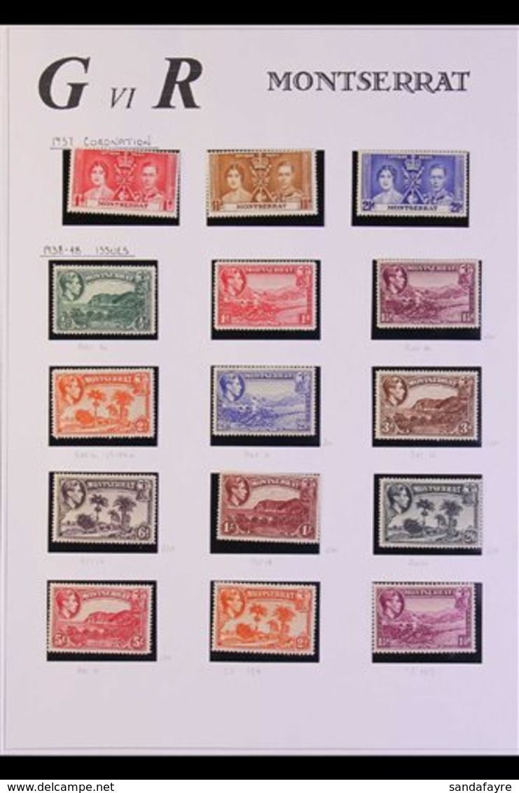 1937-51 FINE MINT COLLECTION Includes 1938-48 Definitives Complete To 10s Plus Additional 1½d, 2d, 3d, And 6d Perfs, 194 - Montserrat