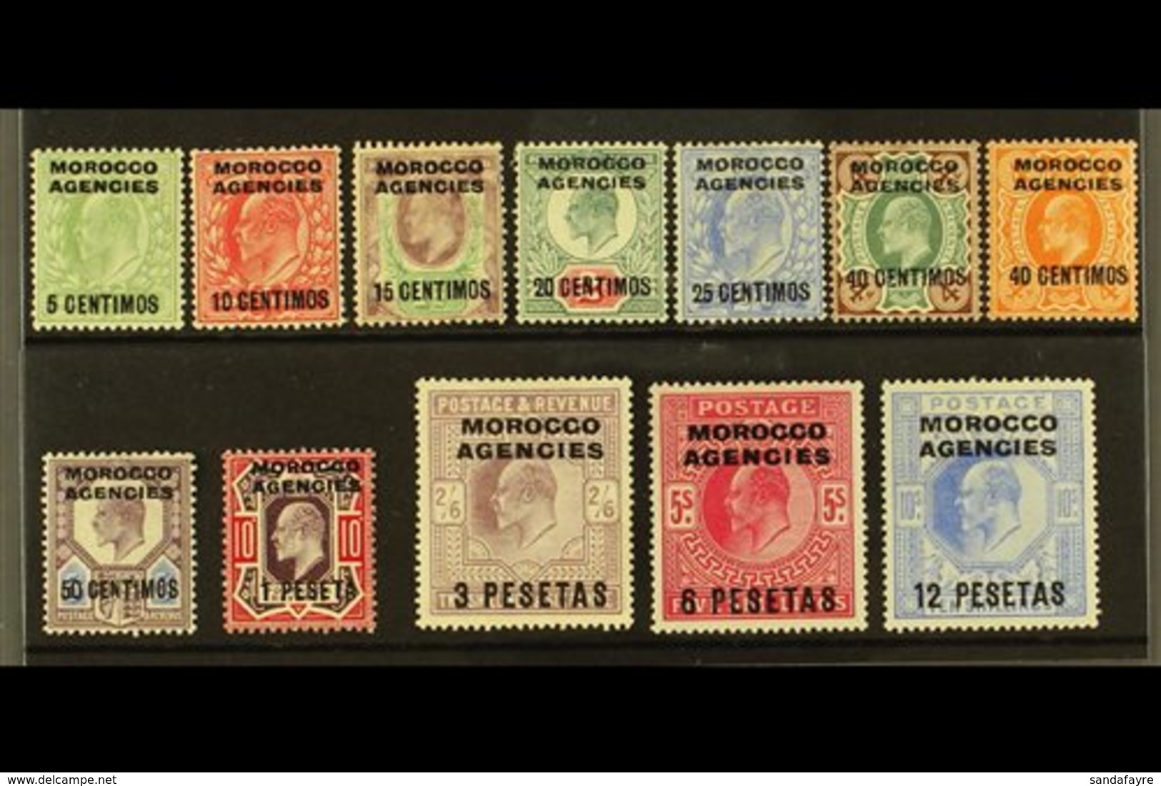 SPANISH CURRENCY 1907-10 KEVII Complete Set, SG 112/23, Fine Mint. Fresh And Attractive. (12 Stamps) For More Images, Pl - Other & Unclassified