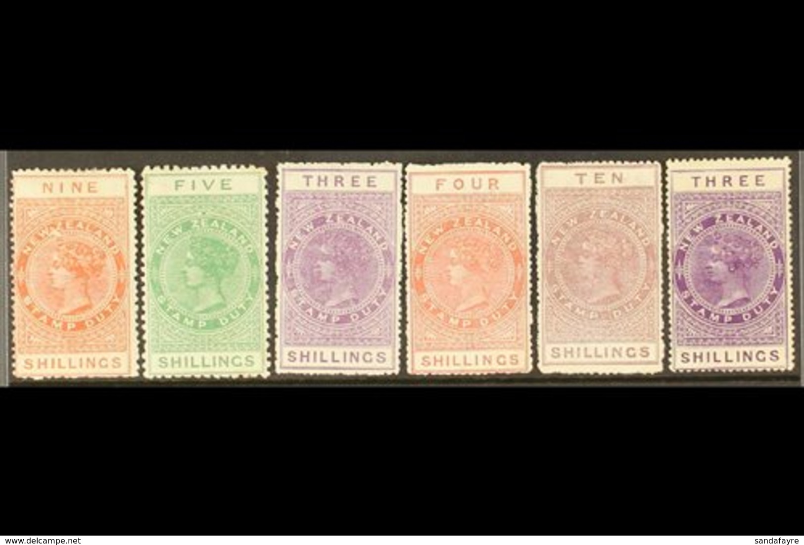 1882-1930 QV POSTAL FISCAL SELECTION Presented On A Stock Card. An ALL DIFFERENT, Attractive Selection Of Values To 9s & - Andere & Zonder Classificatie