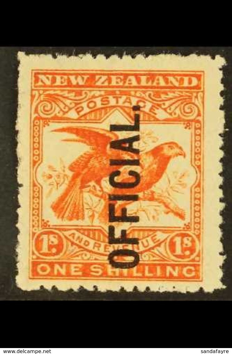 OFFICIAL 1907-11 1s Orange-red, SG O65, Mint. For More Images, Please Visit Http://www.sandafayre.com/itemdetails.aspx?s - Andere & Zonder Classificatie
